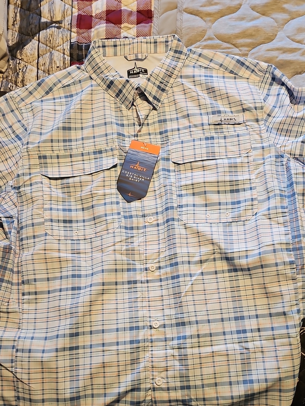 Habit Men’s Light Blue Plaid Button-Down Shirt